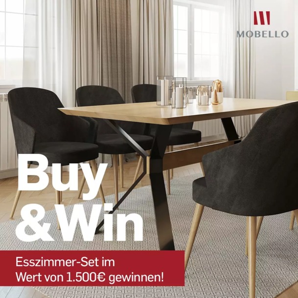 Esszimmer-Set im Wert von 1.500 Euro gewinnen! Esszimmer-Set im Wert von 1.500 Euro gewinnen!