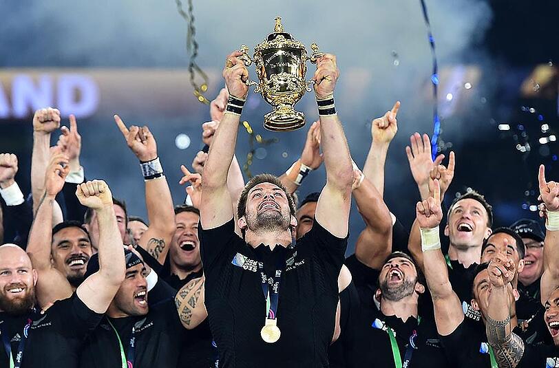 Neuseelands Rugby-Nationalmannschaft bei der Weltmeisterschaft in London.
