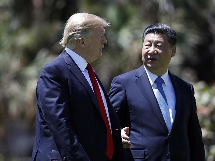US-Präsident Trump und Chinas Staatschef Xi Jinping Anfang April 2017 nach einem Treffen in Florida.
