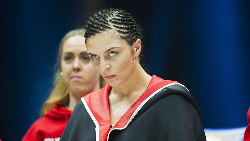 Vor dem Kampf hochkonzentriert: Christina Hammer.