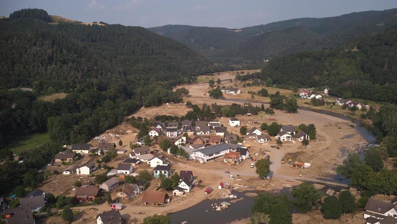 Eine Luftaufnahme vom Ort Ahr vom 22. Juli 2021.