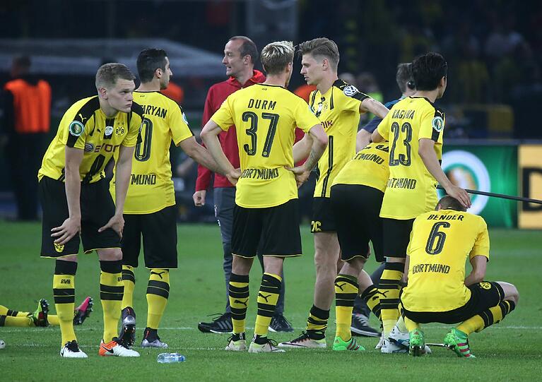 Tief enttäuscht: die Spieler von Borussia Dortmund.