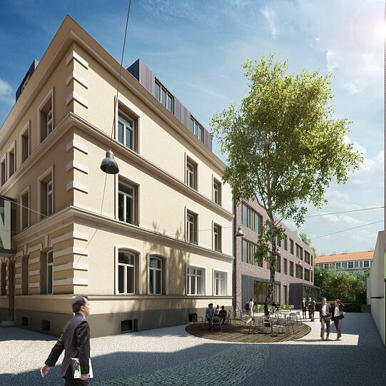 So soll künftig der Innenhof des Einstein 28 aussehen.