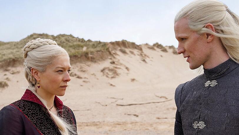 Emma D'Arcy als Rhaenyra (links) und Matt Smith als Daemon Targaryen in "House of the Dragon".