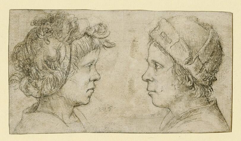 Leicht möglich, dass Holbein d. Ä. hier seine Söhne Hans (links) und Ambrosius gezeichnet hat. Hans ist später zum Star avanciert und wurde Hofmaler von Heinrich VIII. von England.