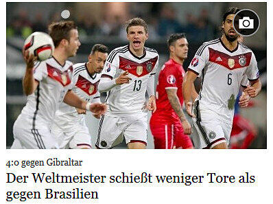 Die Pressestimmen zum Spiel der DFB-Elf gegen Gibraltar - hier: FAZ