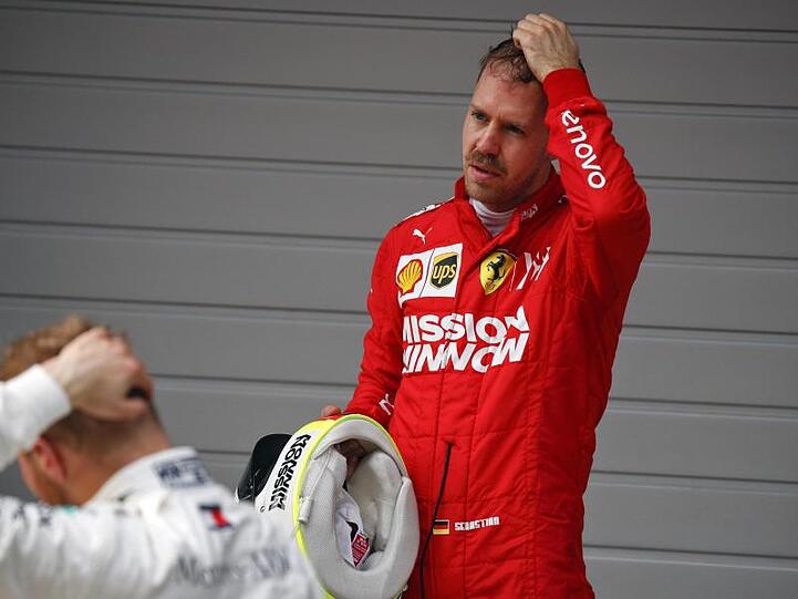Skeptisch: Ferrari-Pilot Sebastian Vettel nach Platz drei in Shanghai.