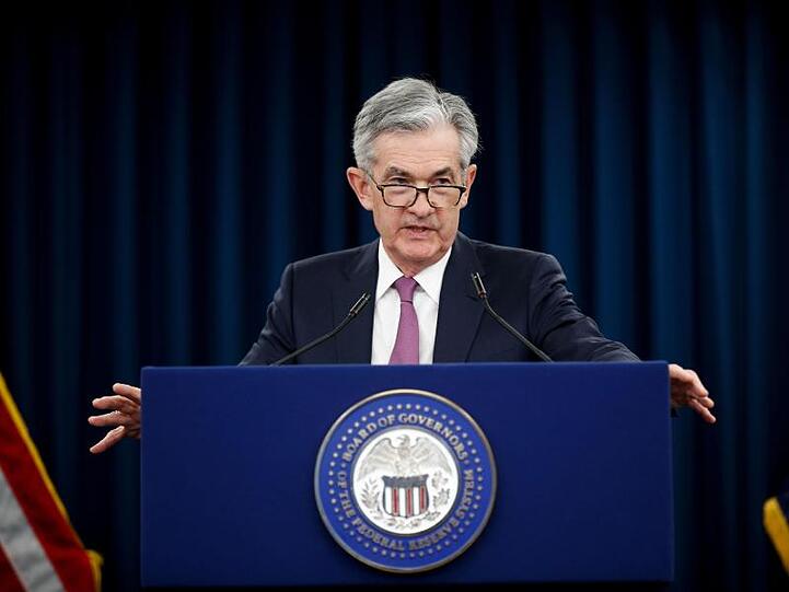 Jerome Powell, Präsident der US-Notenbank Federal Reserve, spricht auf einer Pressekonferenz.