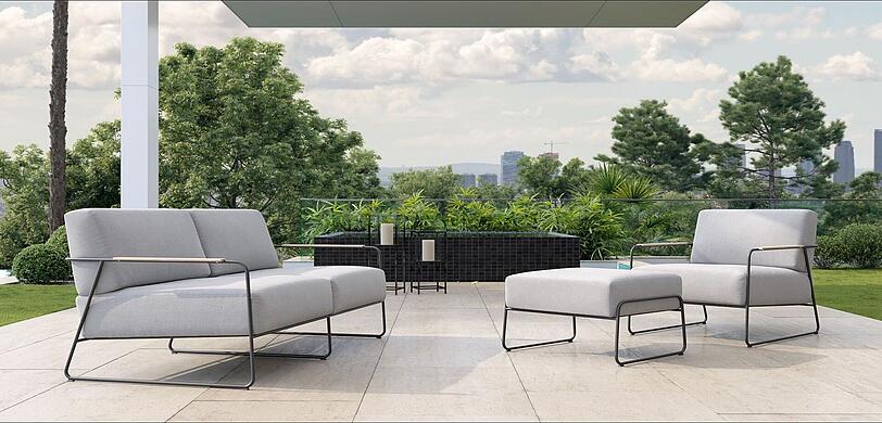 Das minimalistische Design der Gartenmöbel Valencia passt zu jedem Outdoor-Bereich.