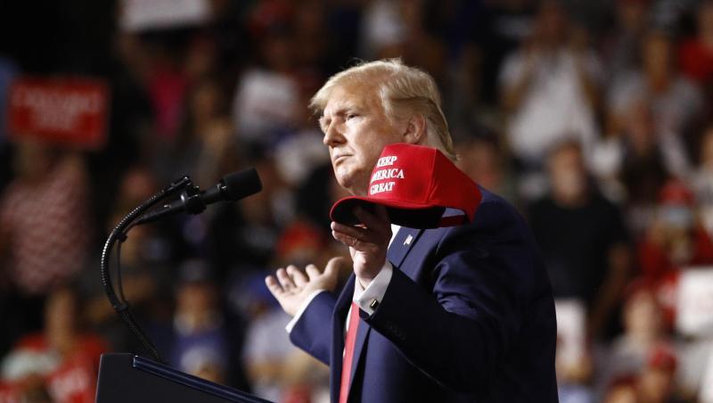 US-Präsident Donald Trump bei einer Wahlkampfveranstaltung in Manchester, New Hampshire. US-Präsident Donald Trump bei einer Wahlkampfveranstaltung in Manchester, New Hampshire.