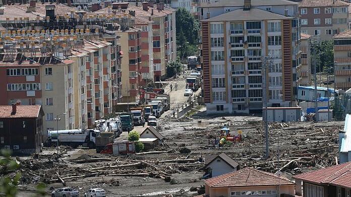 Ein von den &Uuml;berschwemmungen betroffene Gebiet.