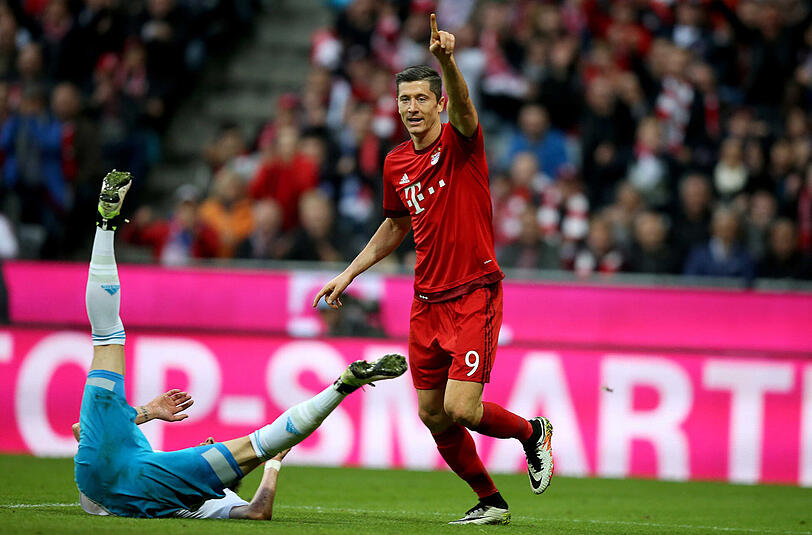 Robert Lewandowski machte mit seinem Doppelpack den Weg frei zum 3:0-Sieg des FC Bayern.