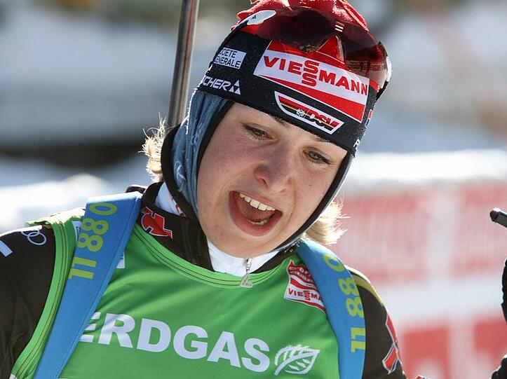Jetzt darf sie endlich jubeln: Magdalena Neuner kam am Wochenende zweimal aufs Podest.
