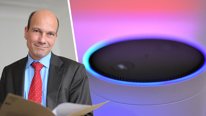 Links: Thomas Petri. Der Jurist (52) ist seit 2009 der Landesbeauftragte für Datenschutz in Bayern. Rechts: Ein Lautsprecher Amazon Echo, über den der Alexa Voice Service funktioniert. Links: Thomas Petri. Der Jurist (52) ist seit 2009 der Landesbeauftragte für Datenschutz in Bayern. Rechts: Ein Lautsprecher Amazon Echo, über den der Alexa Voice Service funktioniert.