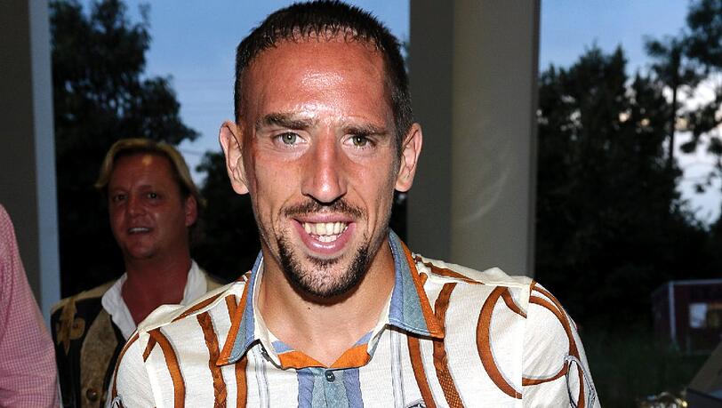 Eigenwilliger Streifen-Look: Franck Ribéry. Eigenwilliger Streifen-Look: Franck Ribéry.
