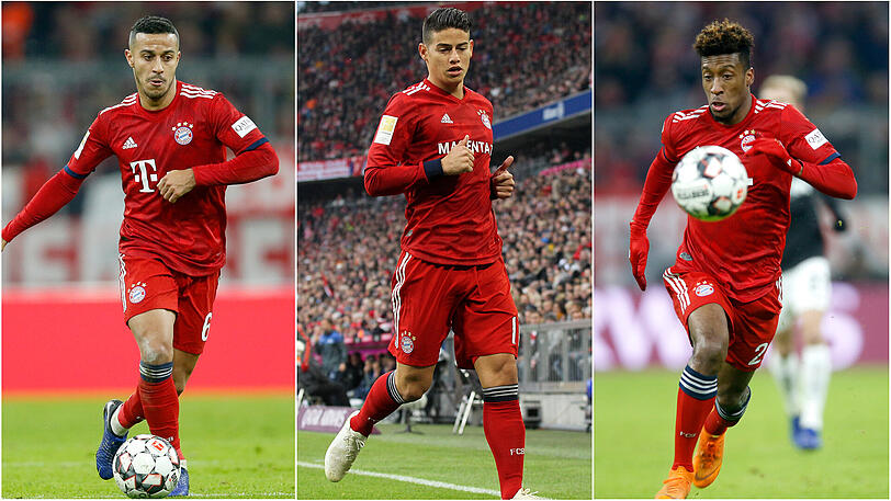 Thiago, James und Coman sind in Angriffsstimmung.