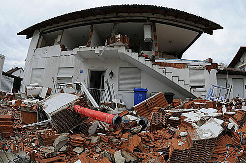 Überall Trümmer: Das Haus nach der Explosion