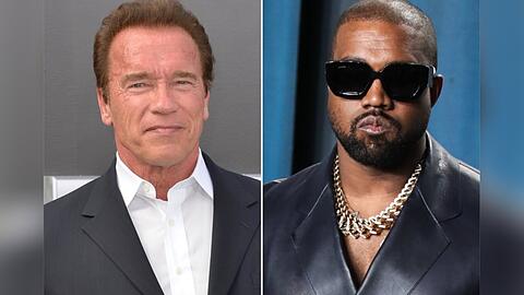 Arnold Schwarzenegger (l.) und Kanye West waren Zugpferde bei den Super-Bowl-Werbungen.