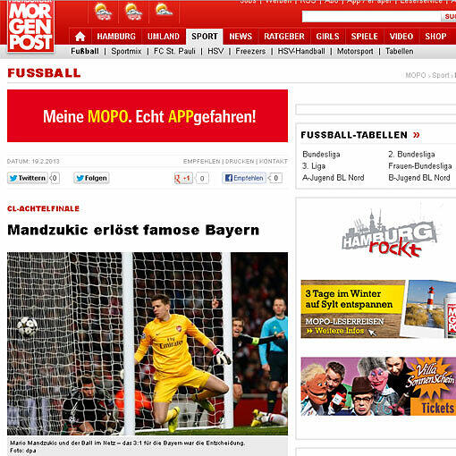 "Famos" haben sie gespielt, die Bayern, schreibt die "Hamburger Morgenpost".