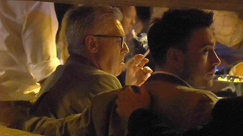 Bayern-Trainer Carlo Ancelotti und Gefolge.