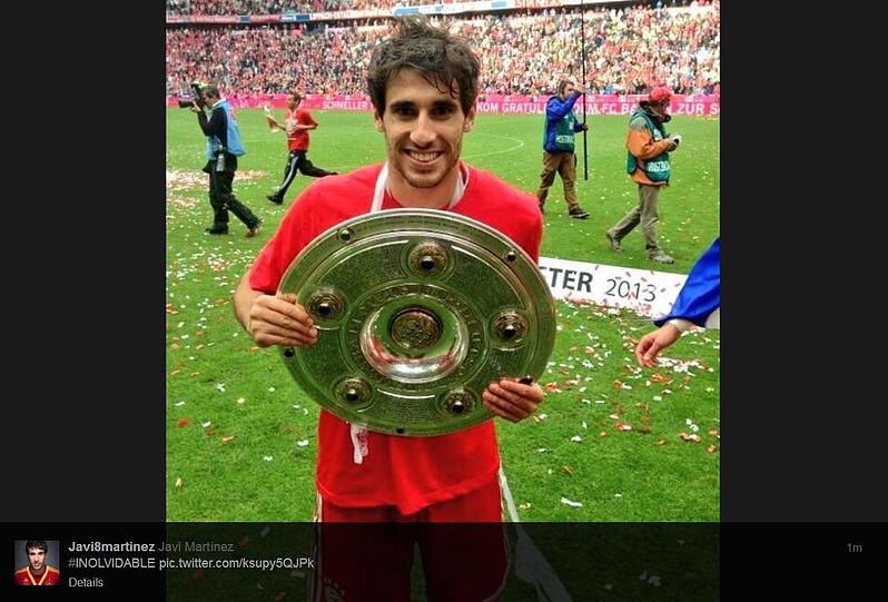 Javi Martinez schreibt: "#INOLVIDABLE", zu deutsch: #unvergesslich