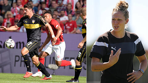 Ist mit einer 0:1-Niederlage gegen Mainz in die Saison gestartet: Der VfB Stuttgart um Ex-Bayern-Stürmer Mario Gomez (links). Aufmerksame Beobachterin: Kim Kulig.
