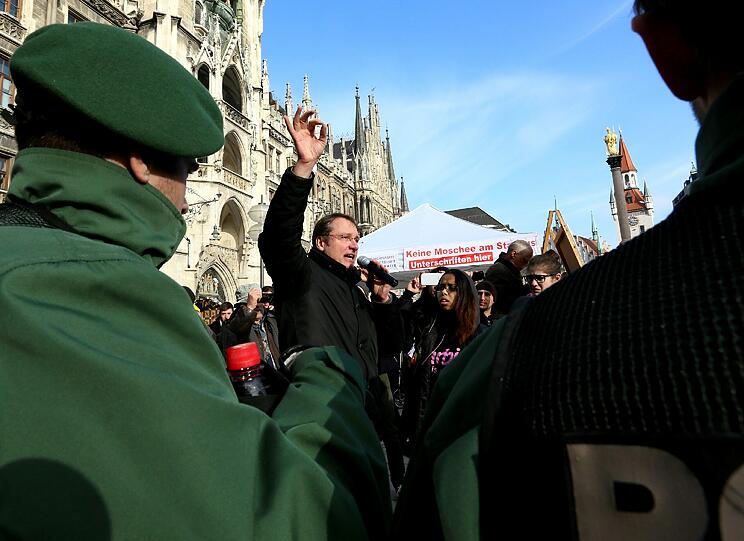 Eine Veranstaltung der "Freiheit" am Marienplatz.