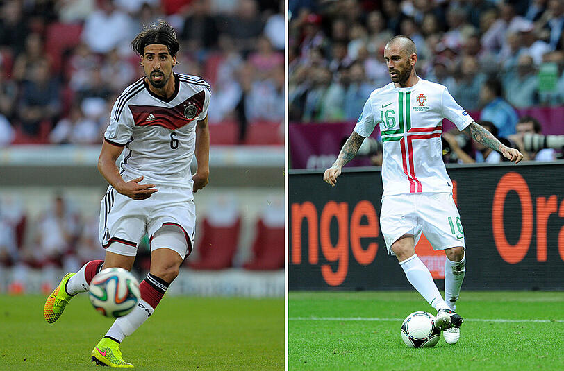 KHEDIRA &ndash; MEIRELES: Der am ganzen Körper tätowierte Kicker von Fenerbahce ist ein Guter, aber auch einer aus der Kategorie Knüppel aus dem Sack. Der kommt nicht über die Technik, nur über die Grätsche. Hoffentlich lassen sich Kroos oder Özil davon nicht beeindruchen. Khedira ist klar besser.&ldquo; Stand: 5,5:1,5