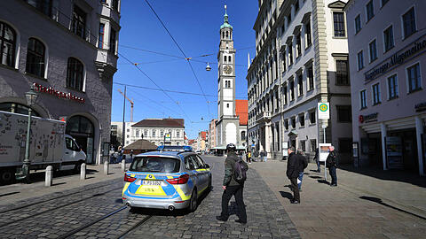 Die Polizei auf Streife in der Augsburger Innenstadt.