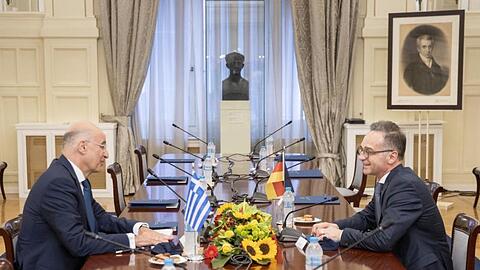 Bundesaußenminister Heiko Maas zu Gast bei seinem griechischen Amtskollege Nikos Dendias in Athen.