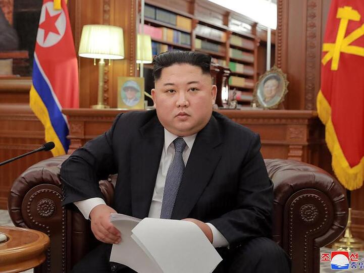 Kim Jong Un während seiner Neujahrsansprache.