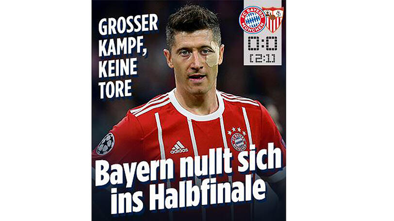 Die Bild schreibt: "Bayern nullt sich ins Halbfinale"