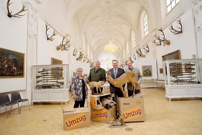 Sie gaben am Donnerstag den Startschuss für die Umgestaltung der Jagdabteilung im Jagd- und Fischereimuseum: (v. li.) Stadträtin und Stiftungsvorstandsmitglied Christiane Hacker (SPD), der Präsident des Bay. Jagdverbandes Prof. Dr. Jürgen Vocke, Landwirtschaftsminister Helmut Brunner (CSU) und Museumsdirektor Manuel Pretzl.