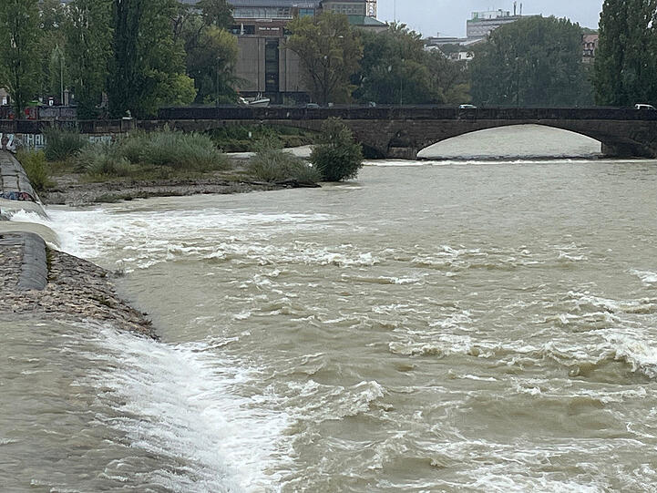Hochwasser Isar in München, 6.9.2024, Foto: