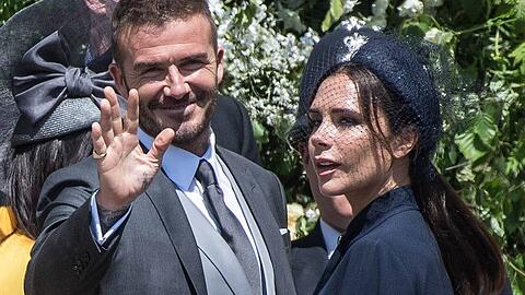 David und Victoria Beckham 2018 bei der Hochzeit von Prinz Harry und Herzogin Meghan.