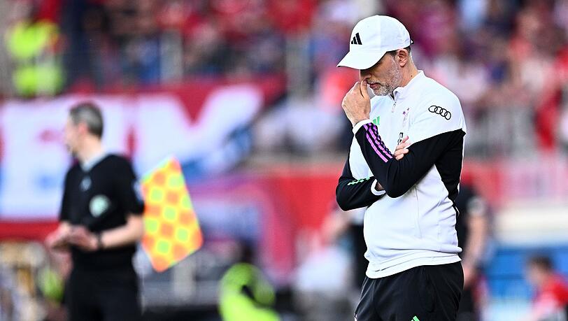 Münchens Cheftrainer Thomas Tuchel nach dem Treffer zum 3:2.
