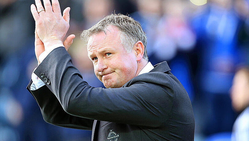 "Wunderbare Leistungen": Nordirlands Nationaltrainer Michael O'Neill. "Wunderbare Leistungen": Nordirlands Nationaltrainer Michael O'Neill.