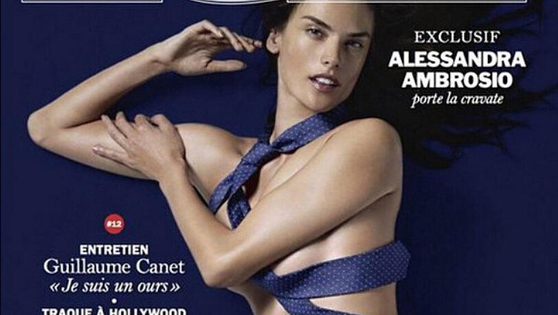Nur mit einer Krawatte bedeckt, beflügelte Supermodel Alessandra Ambrosio auf dem Cover der "Lui" die Fantasien der Männer Nur mit einer Krawatte bedeckt, beflügelte Supermodel Alessandra Ambrosio auf dem Cover der "Lui" die Fantasien der Männer