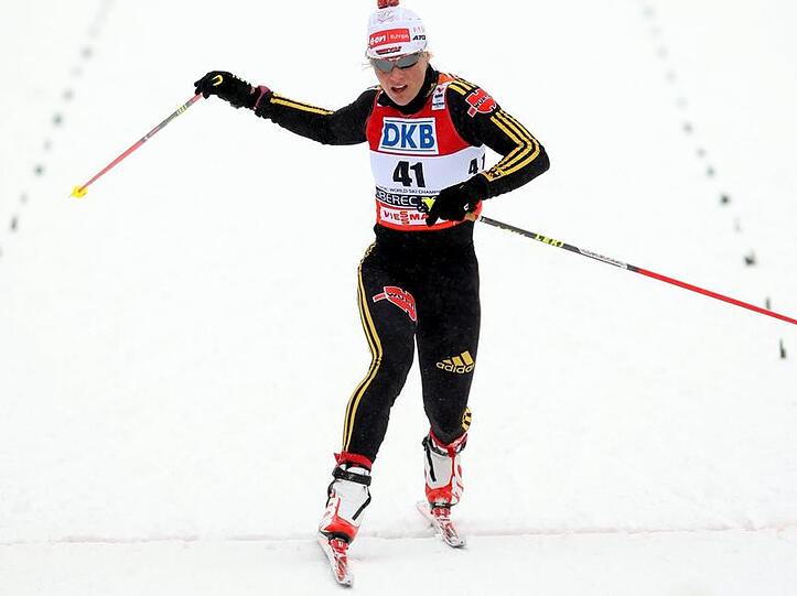 Sicherte Silber und zeigte danach den Stingefinger: Claudia Nystad.