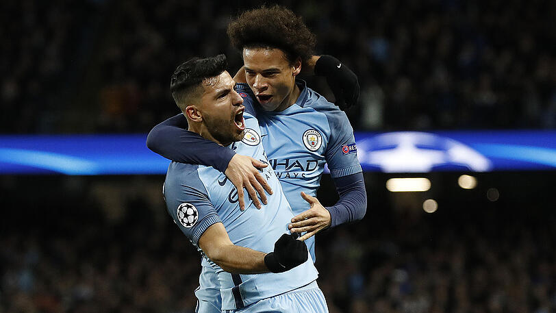 Matchwinner unter sich: Sergio Aguero (links) jubelt mit Leroy Sané.