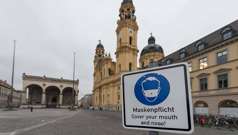 Der fast menschenleere Odeonsplatz am 3. Januar 2021. Der fast menschenleere Odeonsplatz am 3. Januar 2021.