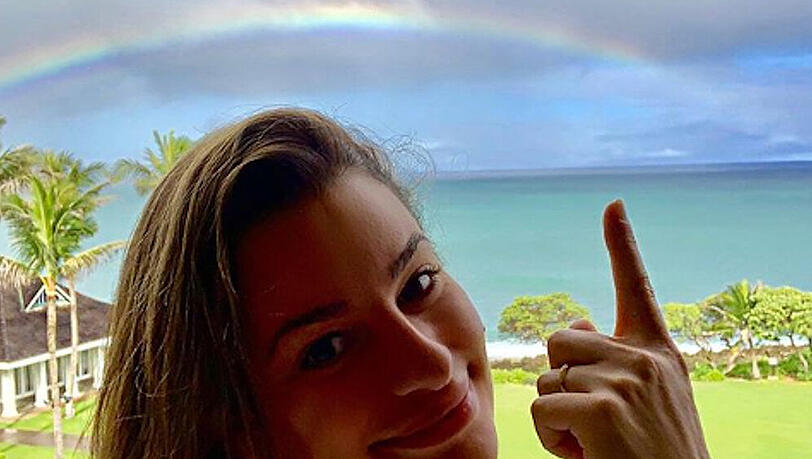Lea Michele verabschiedet sich mit einem Regenbogen von Hawaii Lea Michele verabschiedet sich mit einem Regenbogen von Hawaii