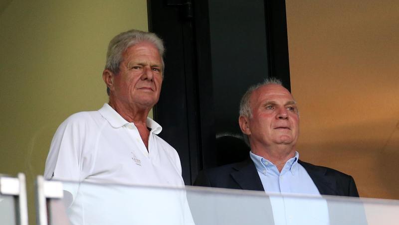 Der Hoffenheimer Mäzen Dietmar Hopp (l) und Bayern Präsident Uli Hoeneß stehen auf der Tribüne. Foto: Hasan Bratic/dpa/Archivbild Der Hoffenheimer Mäzen Dietmar Hopp (l) und Bayern Präsident Uli Hoeneß stehen auf der Tribüne. Foto: Hasan Bratic/dpa/Archivbild