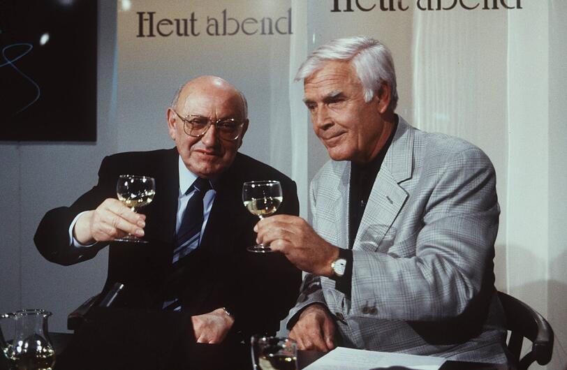 Joachim Fuchsberger 1989 mit Marcel Reich-Ranicki.