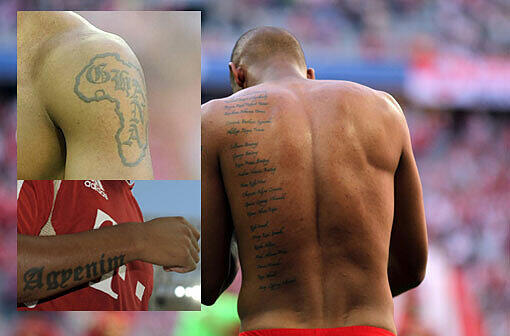 Das Geheimnis um Bayern-Star Boatengs Tattoos: Religion, Heimat und Familie spielen für die Motivik eine wichtige Rolle.
