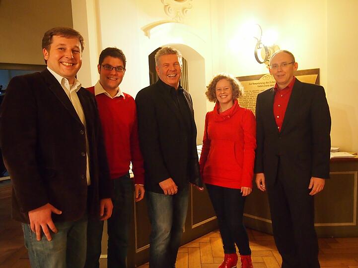Von links nacht rechts: Jens Röver (Platz 13), Markus s. Lutz (Platz 27), Dieter Reiter (Spitzenkandidat), Stefanie Krammer (Platz 40), Horst Lischka (Platz 5).