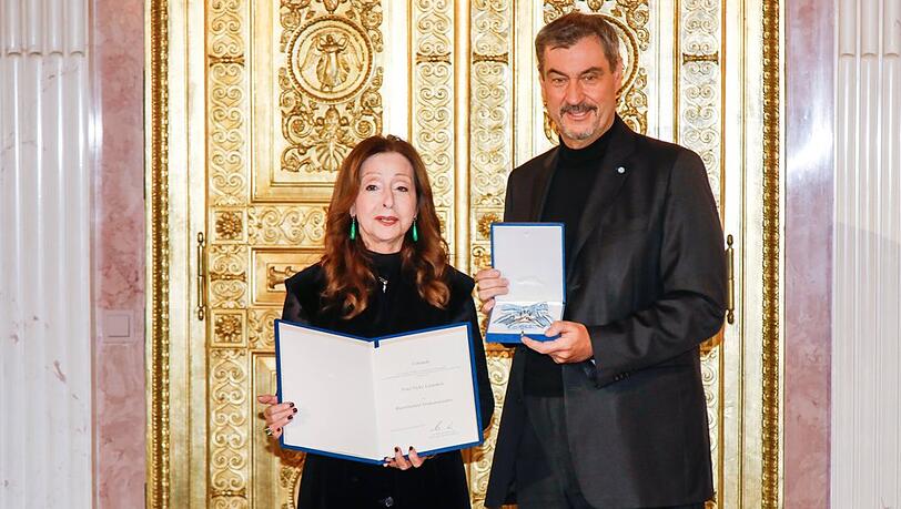 Vicky Leandros und Markus Söder in München.