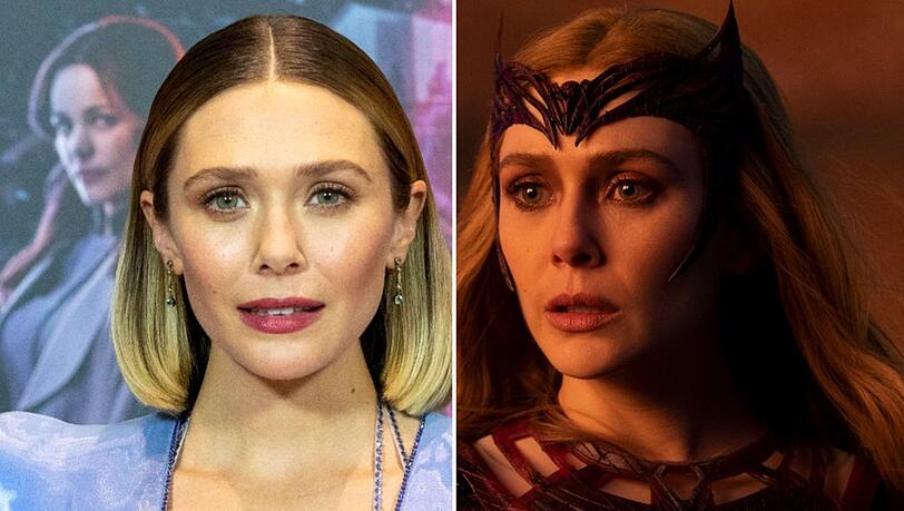 Elizabeth Olsen als Wanda Maximoff (re.).