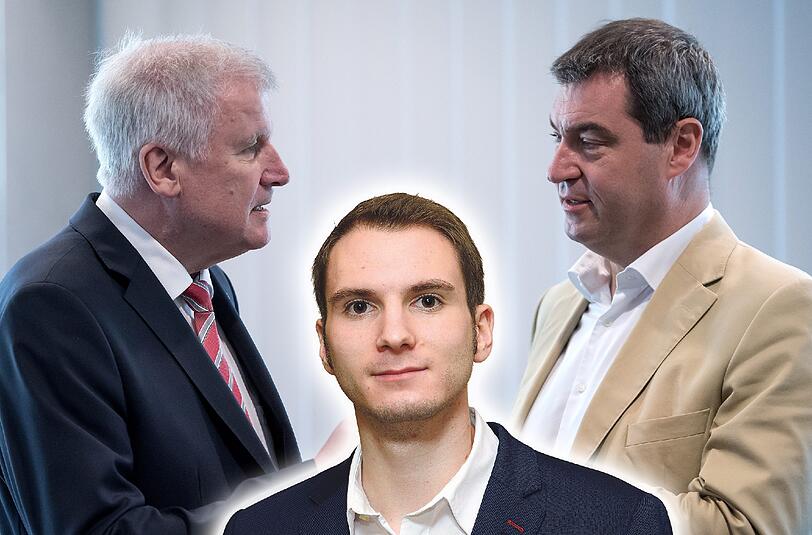 SU-Chef Horst Seehofer (l.) will einen starken Mann in Merkels Kabinett. Damit setzt er Markus Söder (r.) unter Druck. Ein Kommentar von AZ-Politikredakteur Tobias Wolf (m.).