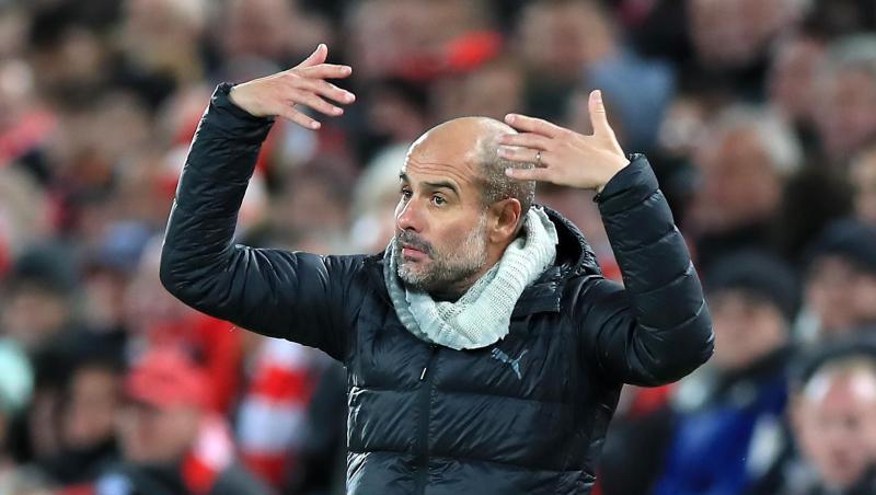 Pep Guardiola, Trainer von Manchester City, gestikuliert am Spielfeldrand. Foto: Peter Byrne/PA Wire/dpa/Archivbild Pep Guardiola, Trainer von Manchester City, gestikuliert am Spielfeldrand. Foto: Peter Byrne/PA Wire/dpa/Archivbild